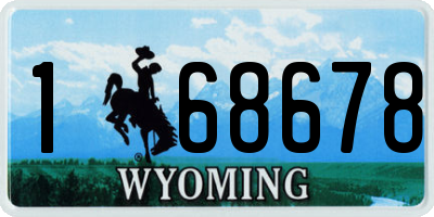 WY license plate 168678