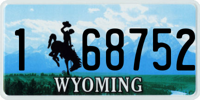 WY license plate 168752