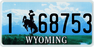 WY license plate 168753