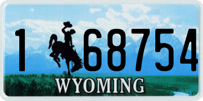 WY license plate 168754