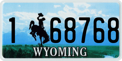 WY license plate 168768