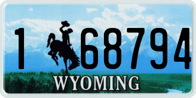WY license plate 168794