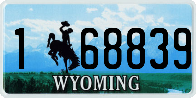 WY license plate 168839