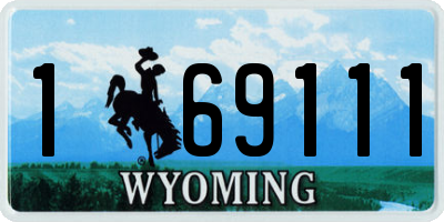 WY license plate 169111