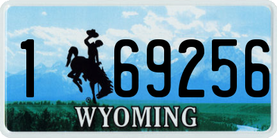 WY license plate 169256