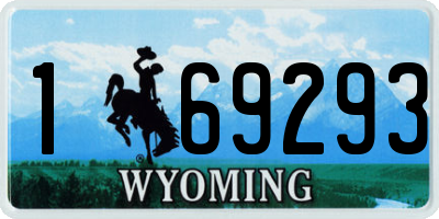WY license plate 169293
