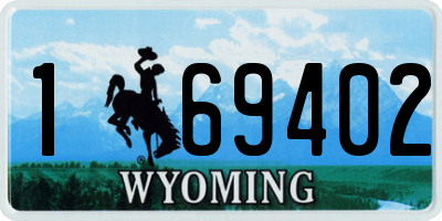 WY license plate 169402