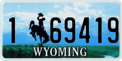 WY license plate 169419