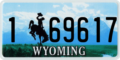 WY license plate 169617