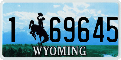 WY license plate 169645