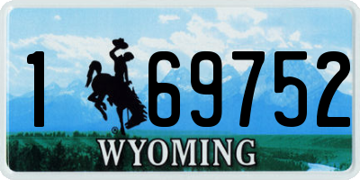 WY license plate 169752