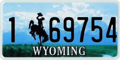 WY license plate 169754