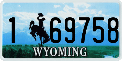 WY license plate 169758