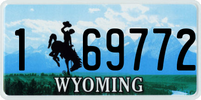 WY license plate 169772