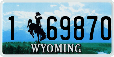 WY license plate 169870