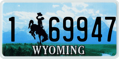 WY license plate 169947