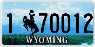 WY license plate 170012