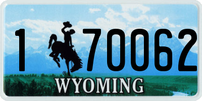 WY license plate 170062
