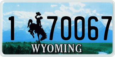 WY license plate 170067