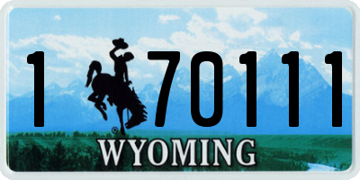 WY license plate 170111