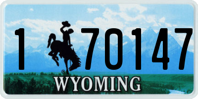 WY license plate 170147