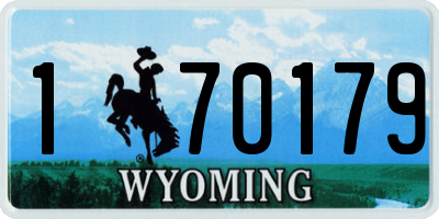 WY license plate 170179