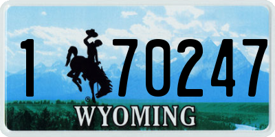 WY license plate 170247