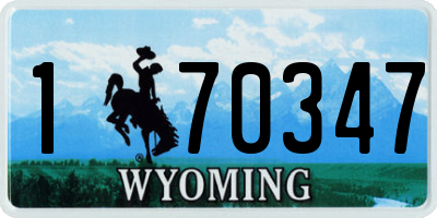 WY license plate 170347
