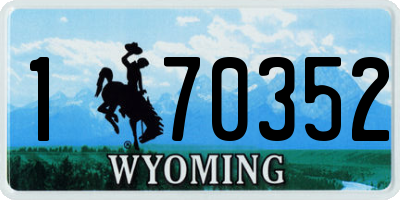 WY license plate 170352