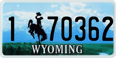 WY license plate 170362