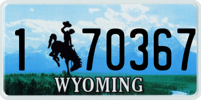 WY license plate 170367