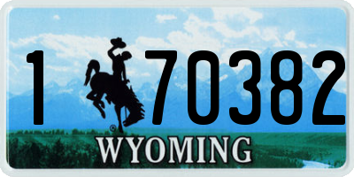 WY license plate 170382