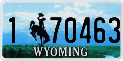 WY license plate 170463