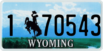 WY license plate 170543