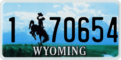 WY license plate 170654