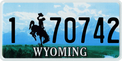 WY license plate 170742