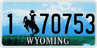 WY license plate 170753