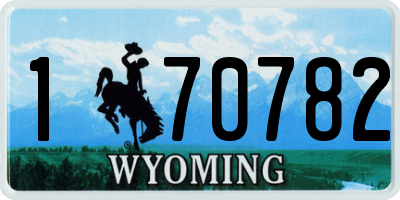 WY license plate 170782