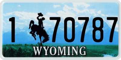 WY license plate 170787
