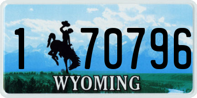WY license plate 170796