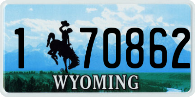 WY license plate 170862
