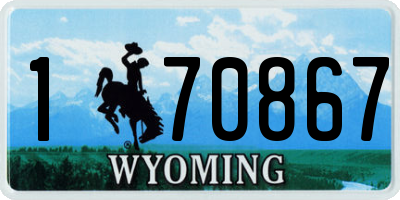 WY license plate 170867