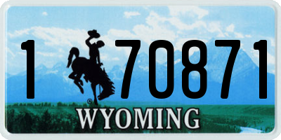 WY license plate 170871
