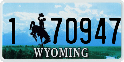 WY license plate 170947