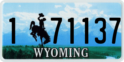 WY license plate 171137