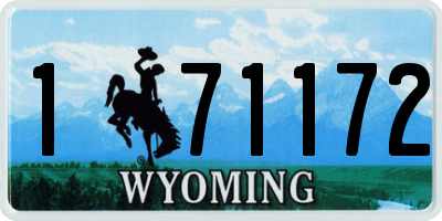 WY license plate 171172