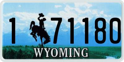 WY license plate 171180