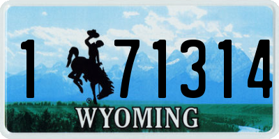 WY license plate 171314