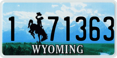 WY license plate 171363