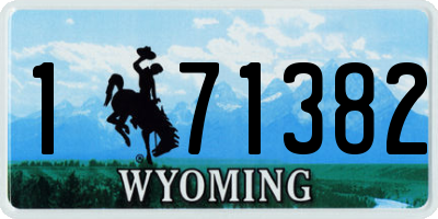 WY license plate 171382
